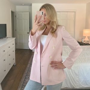 Zara Double-Breasted Bubblegum Blazer